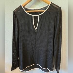 Alberto Makali black cut out long sleeve top